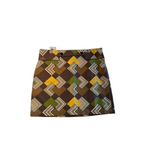 Ann Taylor loft women’s vintage geometric mid century mod style print size 12 - Picture 1 of 5